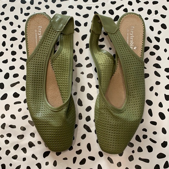 Anthropologie Shoes - Anthro Green Farylrobin Kymeni Sling Back Flats